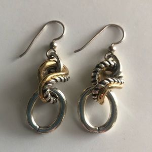 Brighton silver and gold link earrings